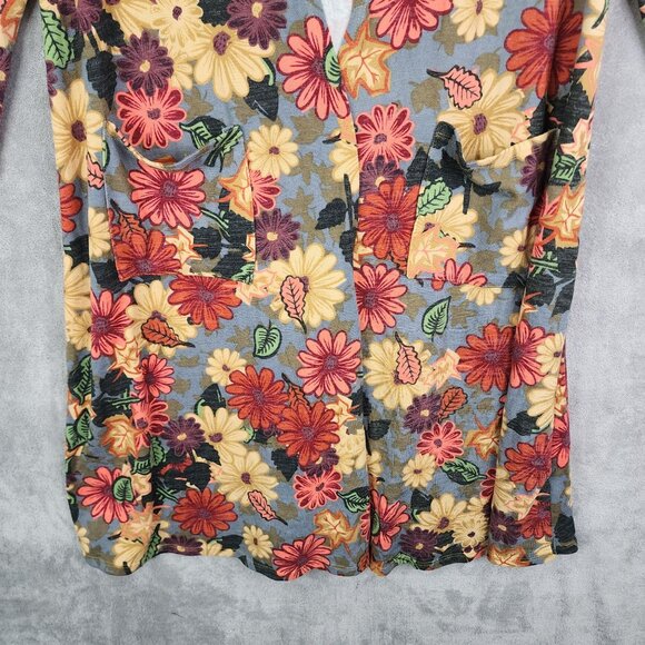 Women's Lularoe Multicolor Floral Open Front Cardigan Casual Long Sleeve Size M - Picture 3 of 13